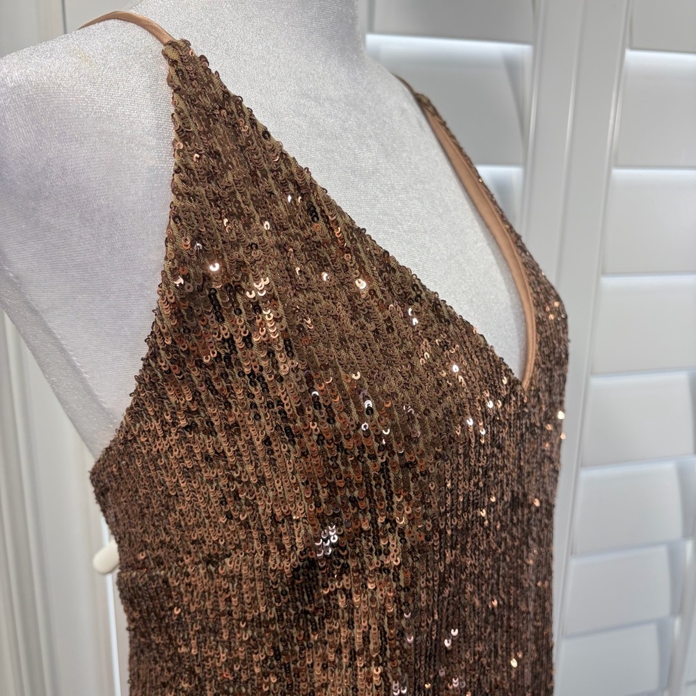 Gianni Bini Copper Sequin Tank Top - Picture 3 of 8